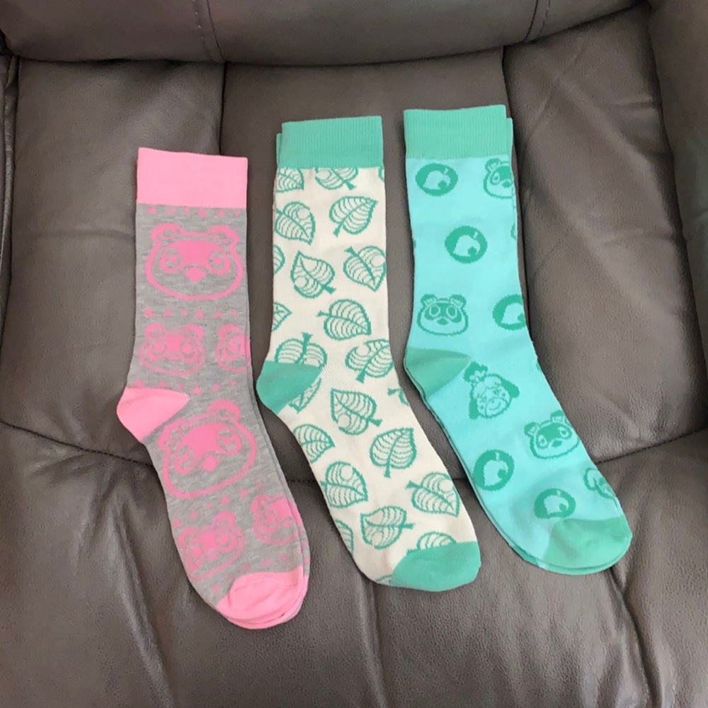 3 Pairs of Animal Crossing Socks new without tags!